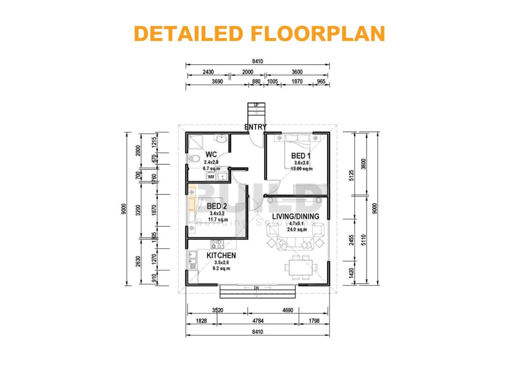 Kit Homes Casa Bianca Detailed Floor Plan V Ibuild Building Solutions