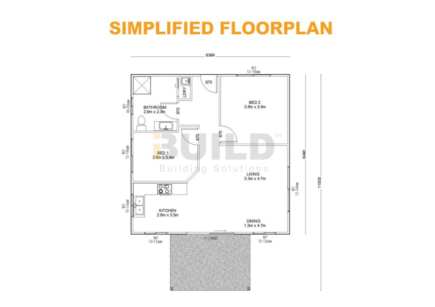 Kit Homes Bayview SIMPLIFIED FLOORPLAN IBuild Building Solutions