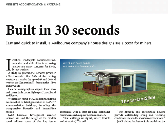 Built in 30 seconds - Australia's Mining Monthly editorial