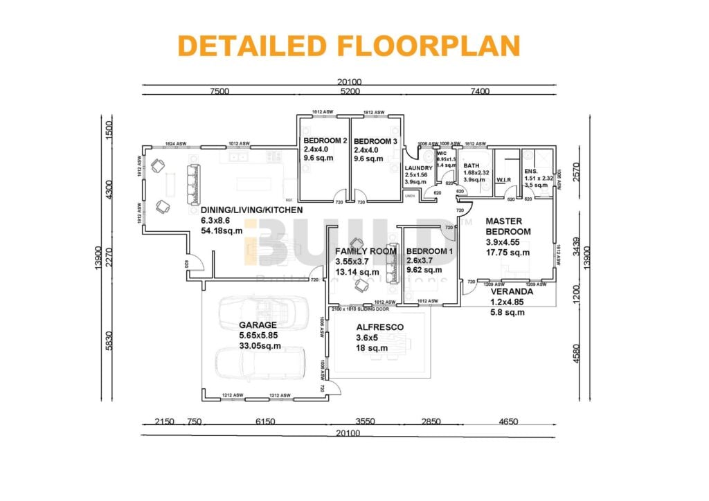 Kit Homes Ballarat Detailed Flooplan V2