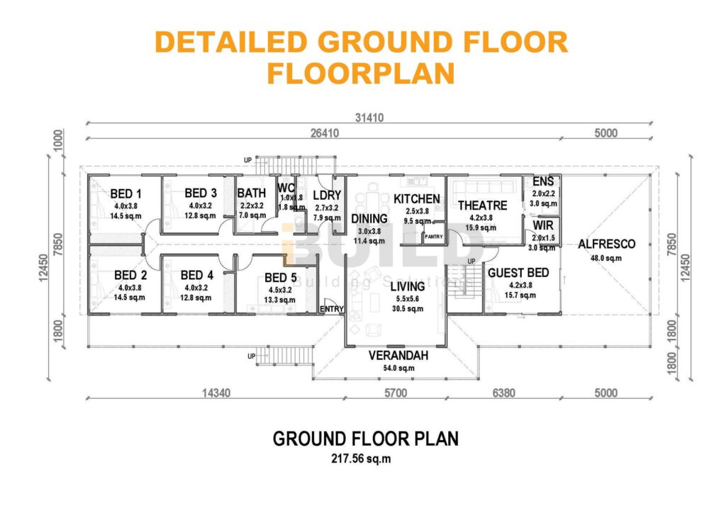 Kit Homes Gold Coast Detailed Ground Floor Floorplan V2