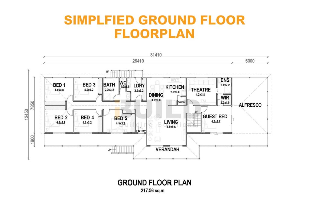 Kit Homes Gold Coast Simplified Ground Floor Floorplan V2