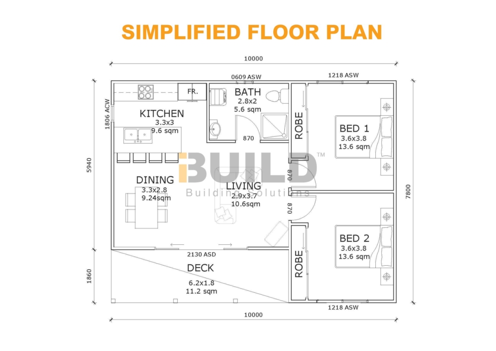 Kit Homes Emerald Simplified Floorplan