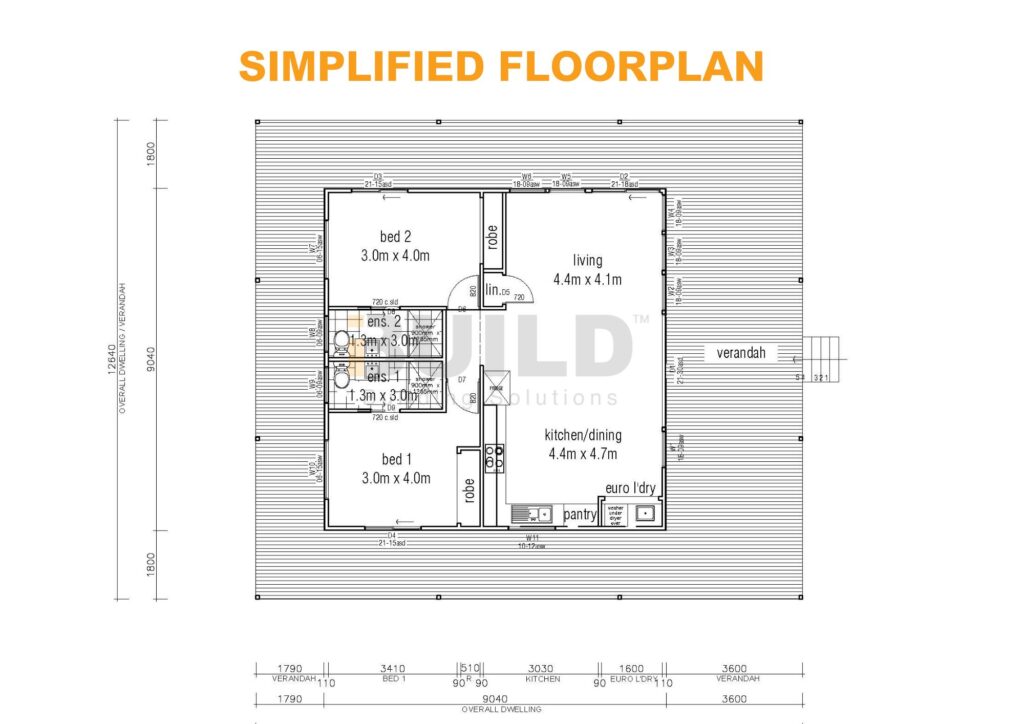 Kit Homes Westwood Simplified Flooplan V2