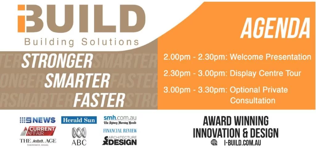 iBuild display homes Melbourne open for inspection event agenda