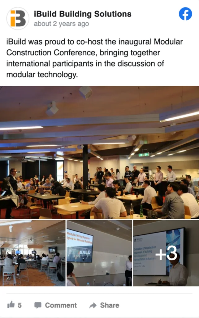 AUSTRALIA CHINA MODULAR CONSTRUCTION TECHNOLOGY FORUM 2019 facebook