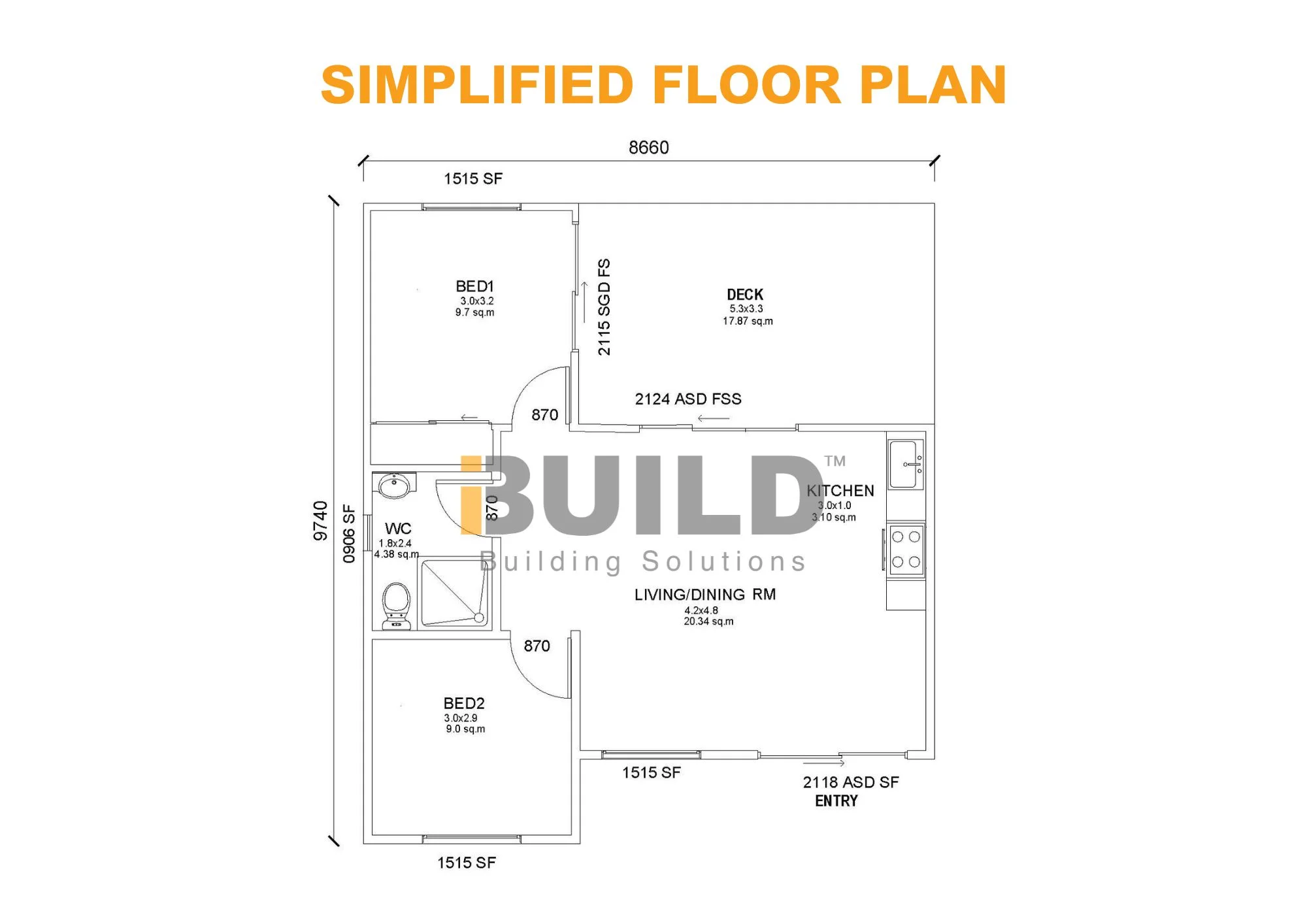 Kit Homes Mudgee Simplified Floor Plan