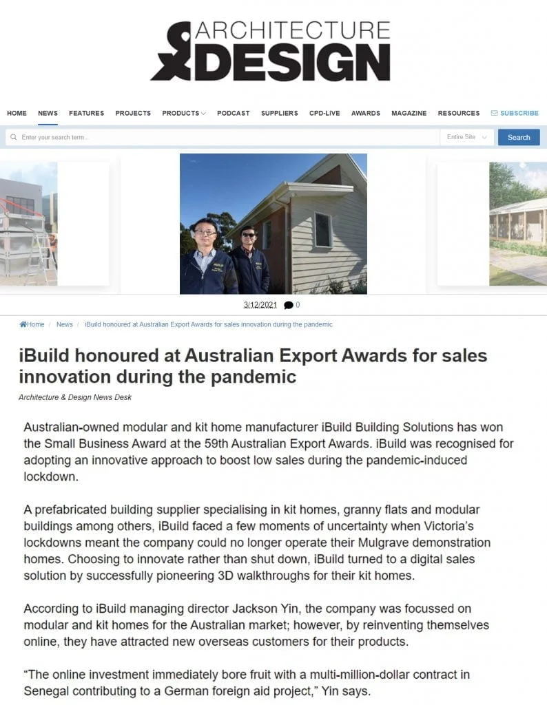 Architecture Design magazine media mention ibuild scaled 1 1