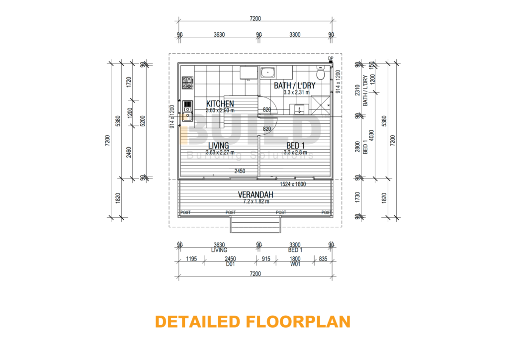 Kit Homes Oxford 44 Detailed FloorPlan