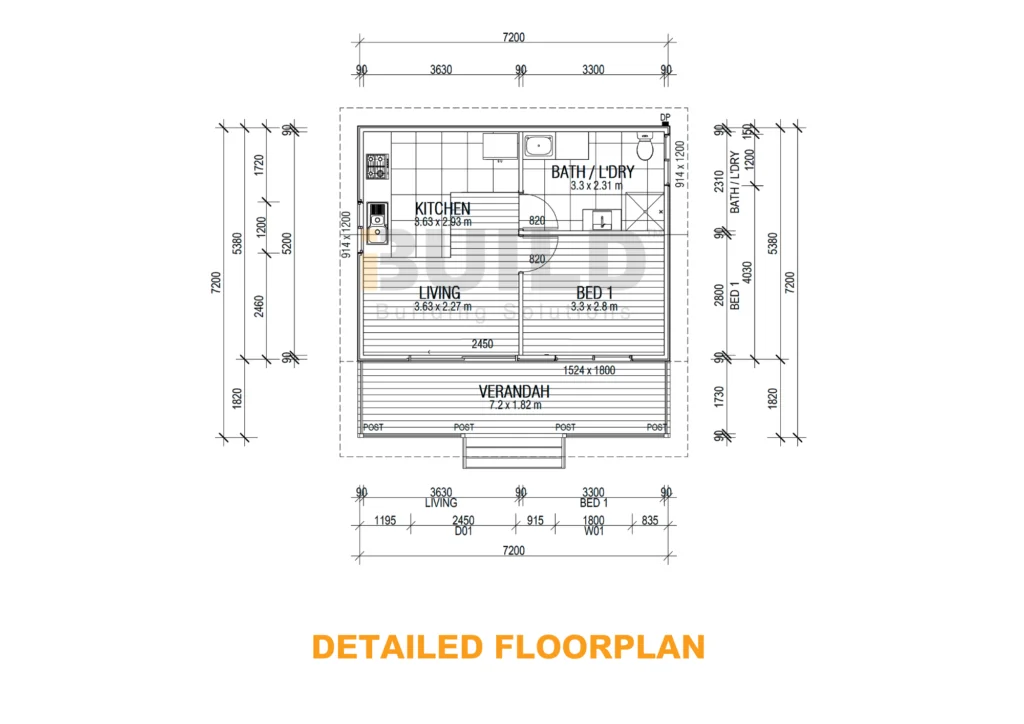 Kit Homes Oxford 44 Detailed FloorPlan