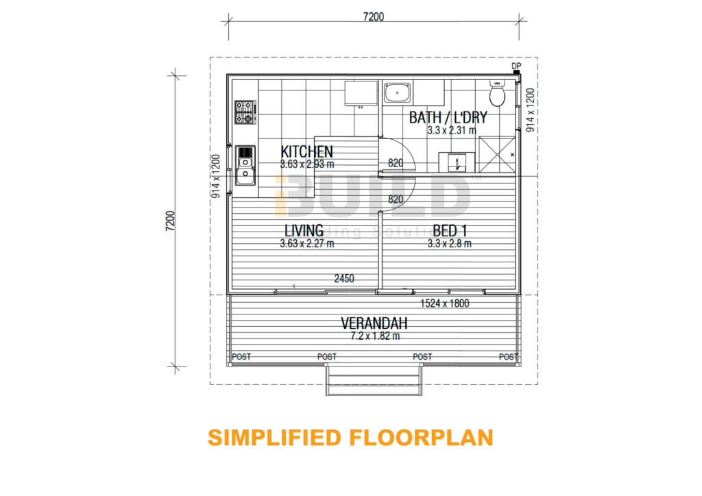 Kit Homes Oxford 44 Simplified FloorPlan