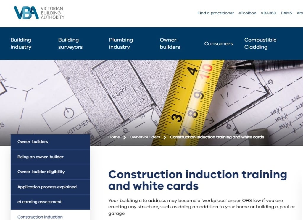 Owner Builder Victoria White Cards