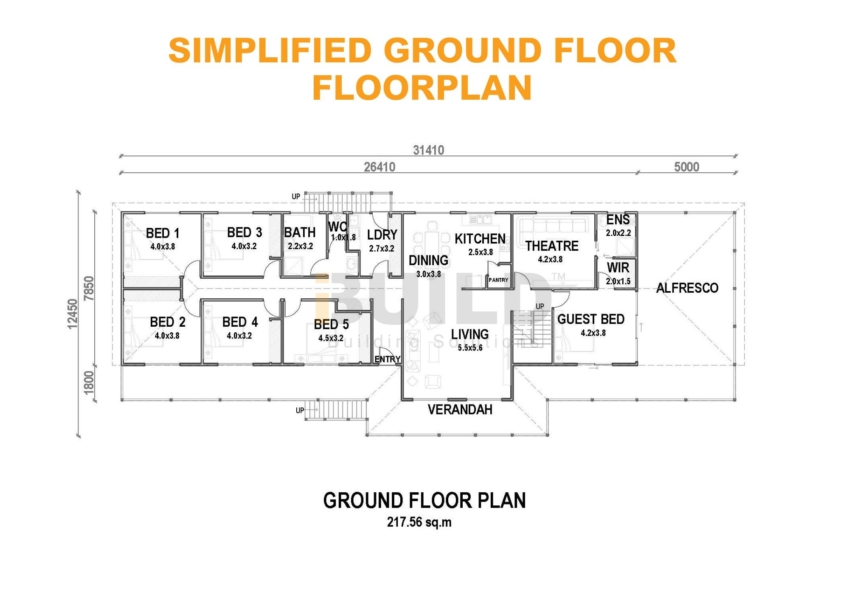 Kit Homes Gold Coast Simplified Ground Floor Floorplan V2 iBuild Building Solutions