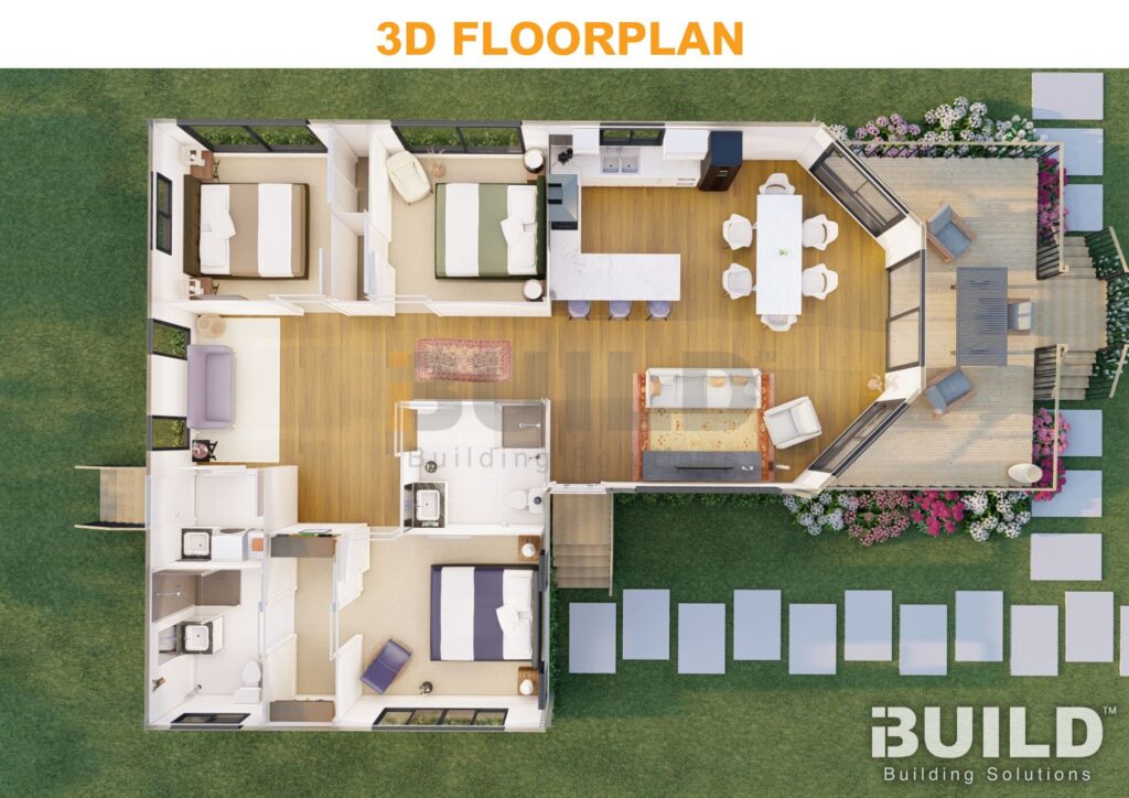 Kit Homes Bairnsdale 3D Floorplan