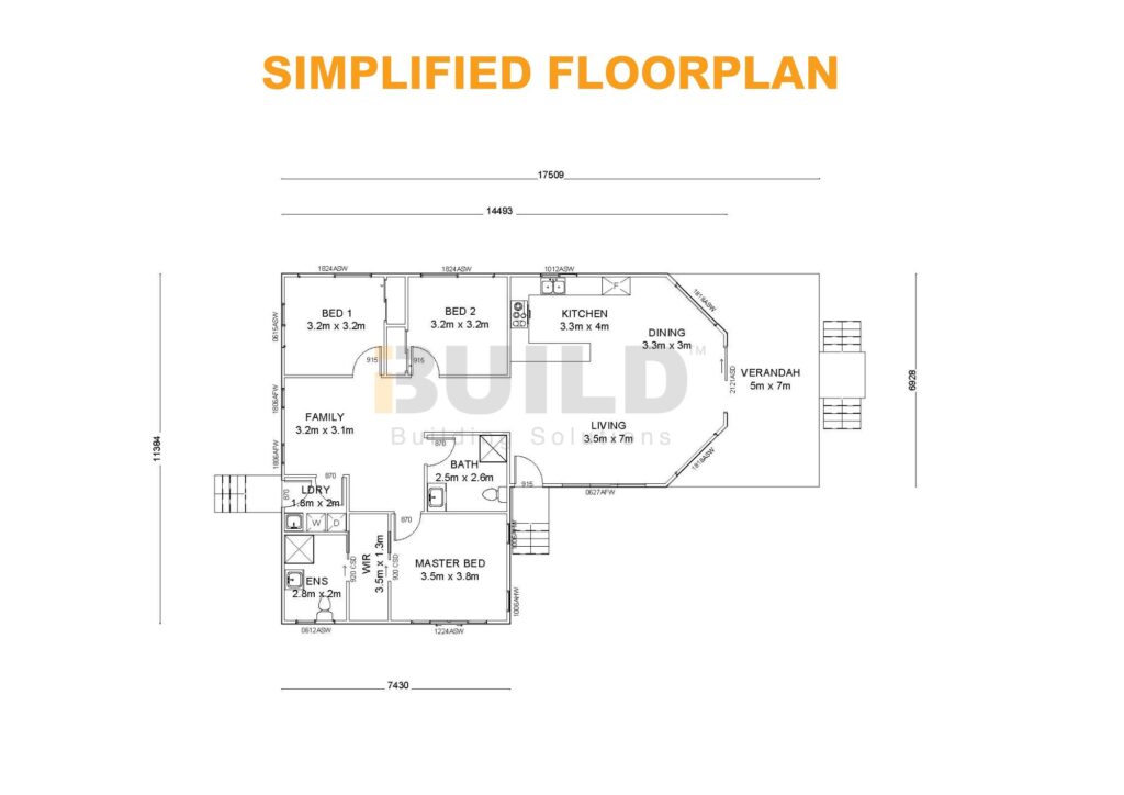 Kit Homes Bairnsdale Simplified Floorplan