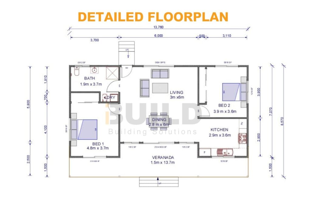 Kit Homes MELROSE 42 DETAILED FLOORPLAN