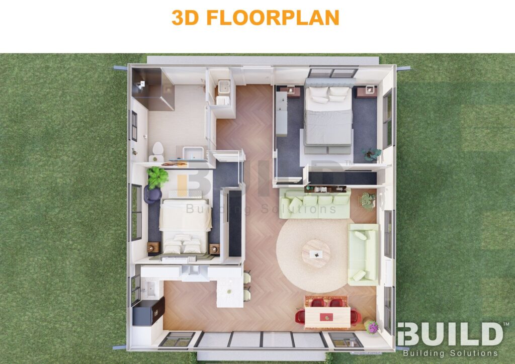 Kit Homes Casa Bianca 42 3D Floorplan
