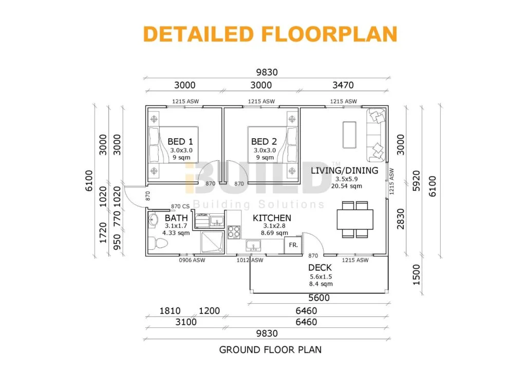 Kit Homes PARRAMATTA Detailed Floorplan