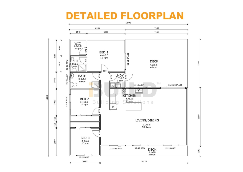 Kit Homes Warrnambool detailed floor plan