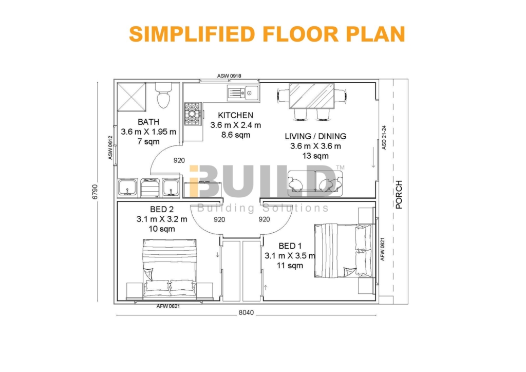 KIT HOMES HILLVIEW 44 MV SIMPLIFIED FLOORPLAN