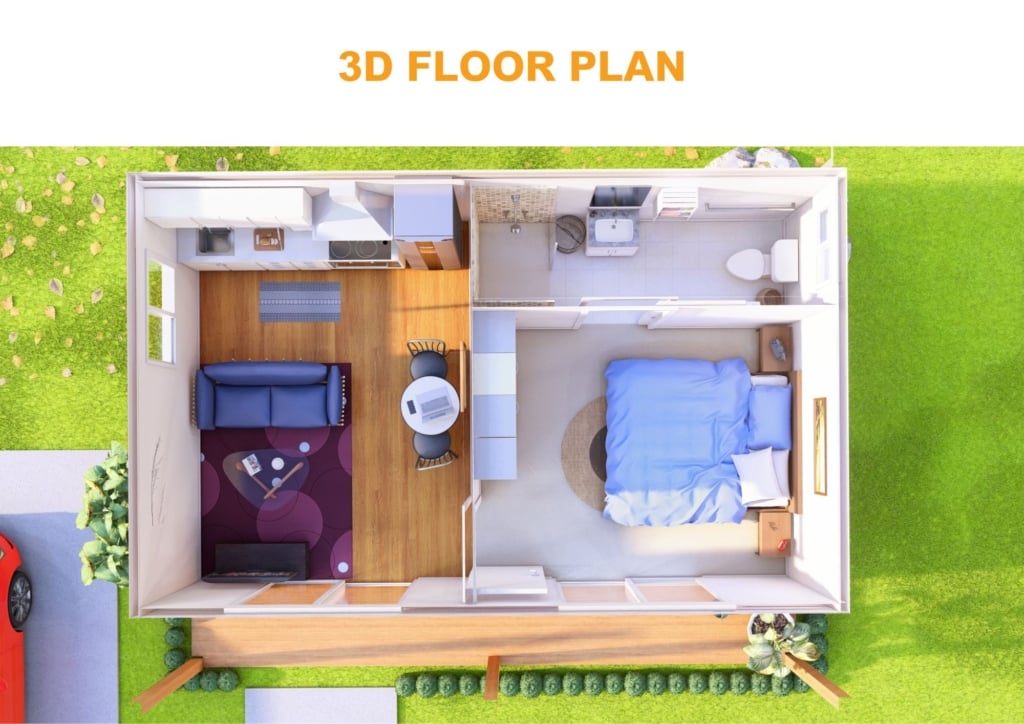 Kit Homes BEGA 3D floorplan Watermarked