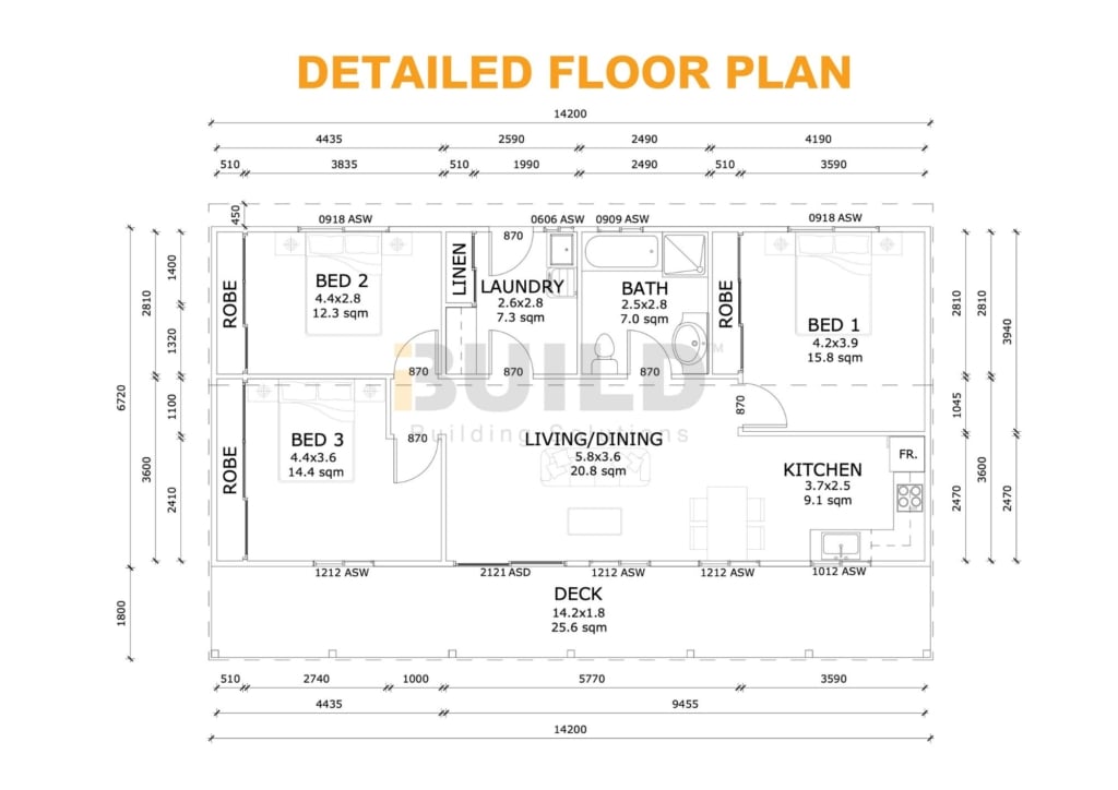 Kit Homes Hornsby DETAILED FLOOR PLAN WATERMARKED