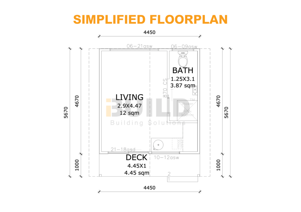 Kit Homes OAKDALE 44 SIMPLIFIED FLOORPLAN Watermarked
