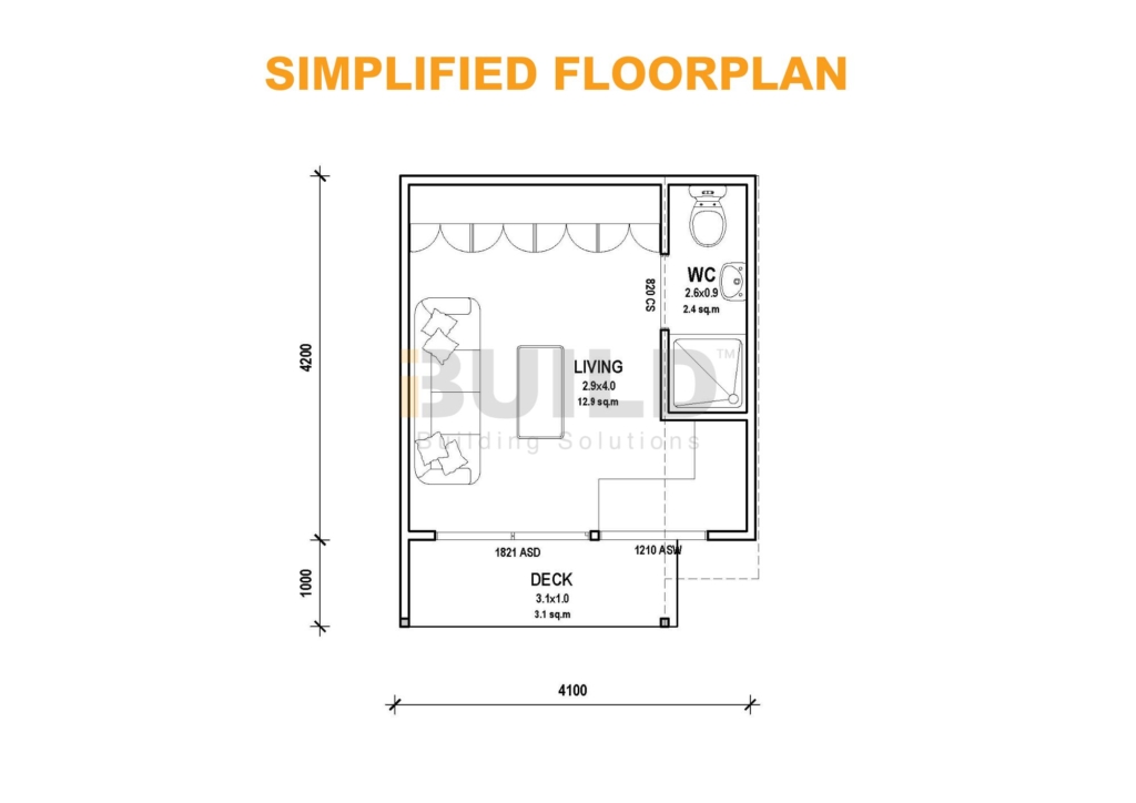 KIT HOMES OAKDALE simplified floorplan watermarked