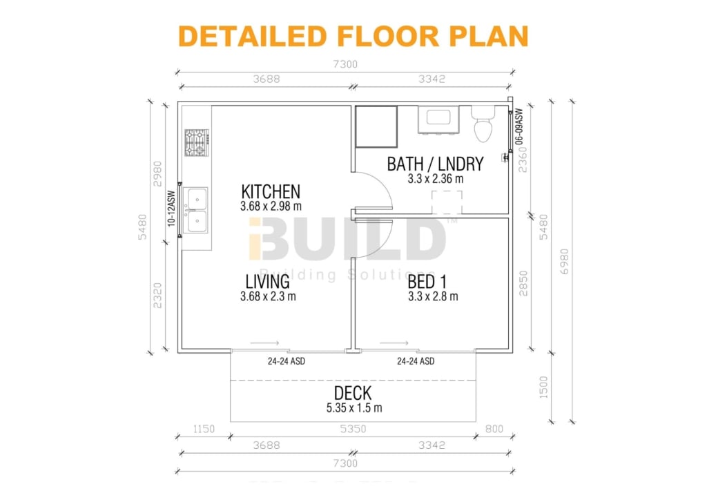 Kit Homes Richmond DETAILED FLOOR PLAN Watermarked
