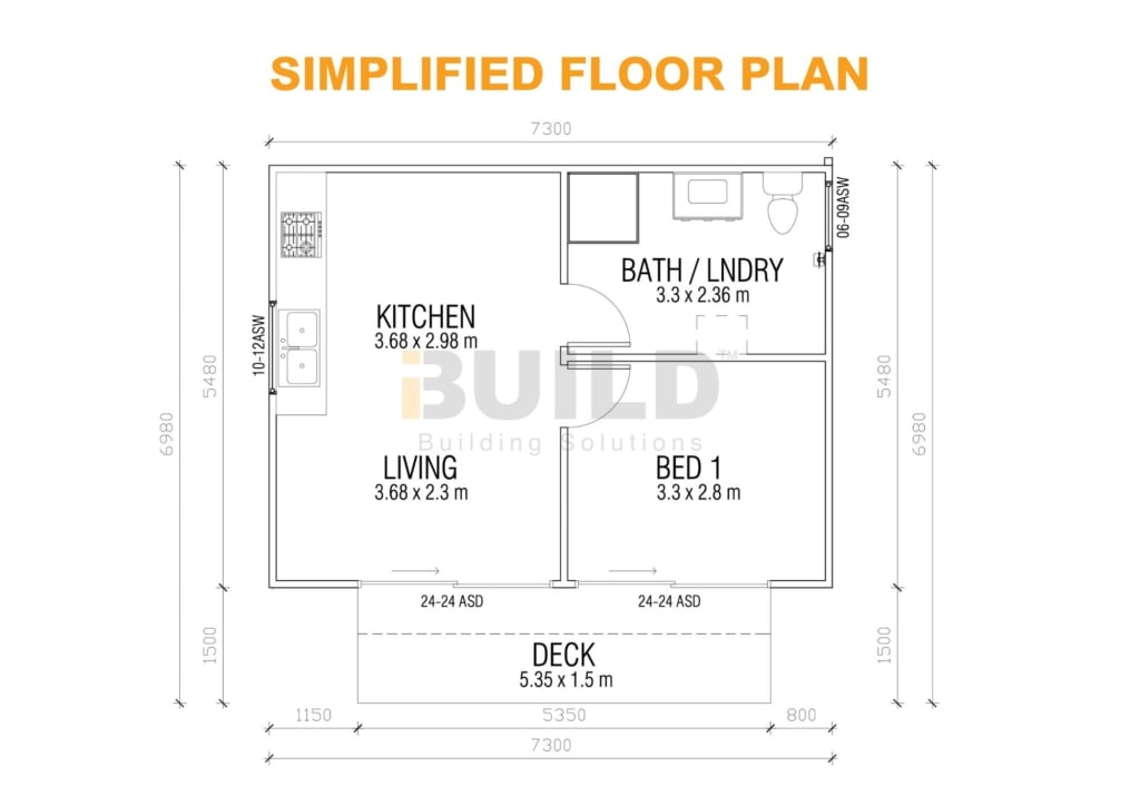 Kit Homes Richmond SIMPLIFIED FLOOR PLAN Watermarked