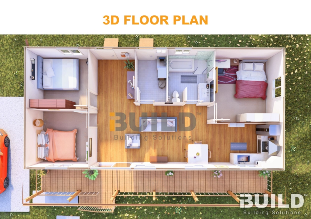 Kit Homes Wodonga LS 3D FLOOR PLAN WATERMARKED