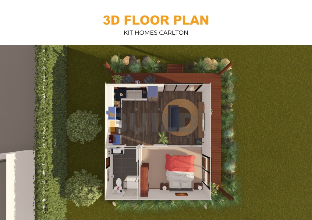 Kit Homes Carlton 3D FLOOR PLAN