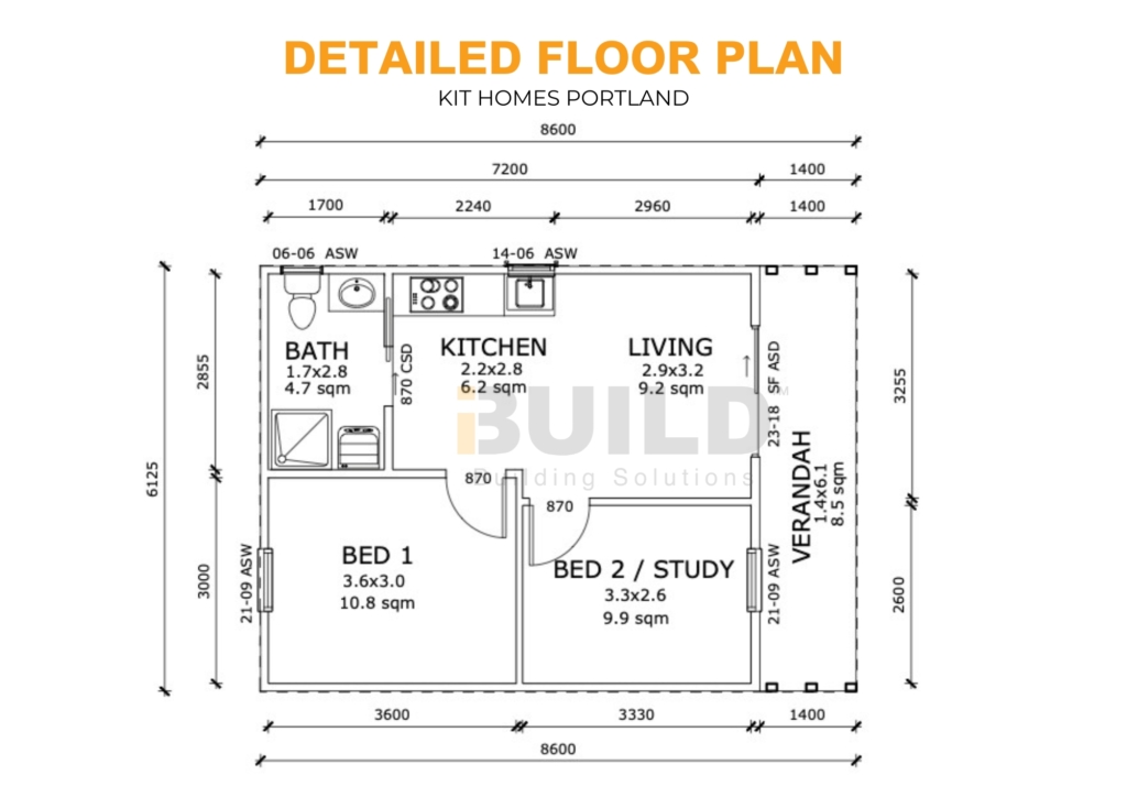 Kit Homes Portland MV DETAILED Floor Plans