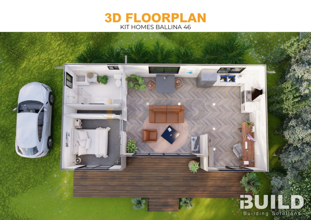 Kit Homes Ballina 46 3D FLOORPLAN