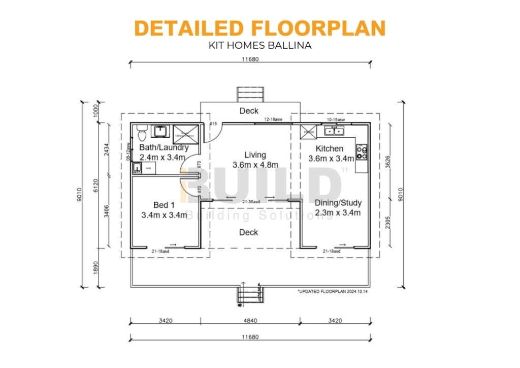 Kit Homes Ballina DETAILED FLOORPLAN