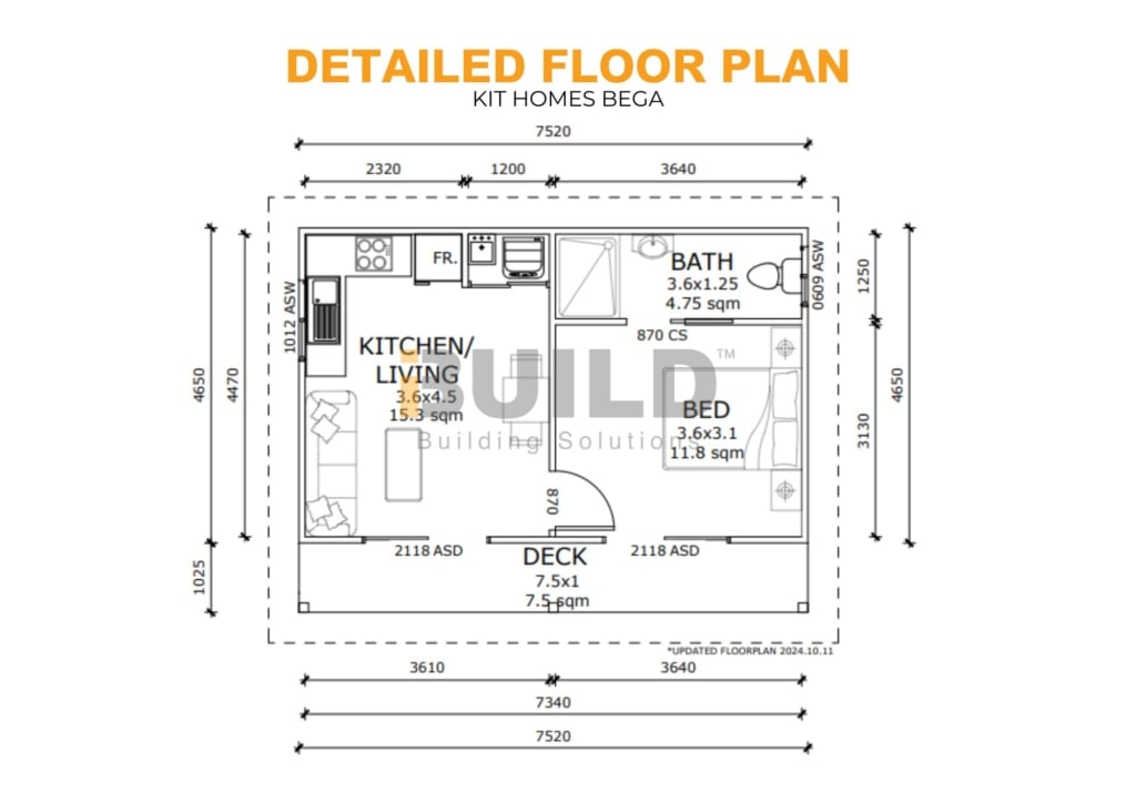 Kit Homes Bega DETAILED FLOOR PLAN