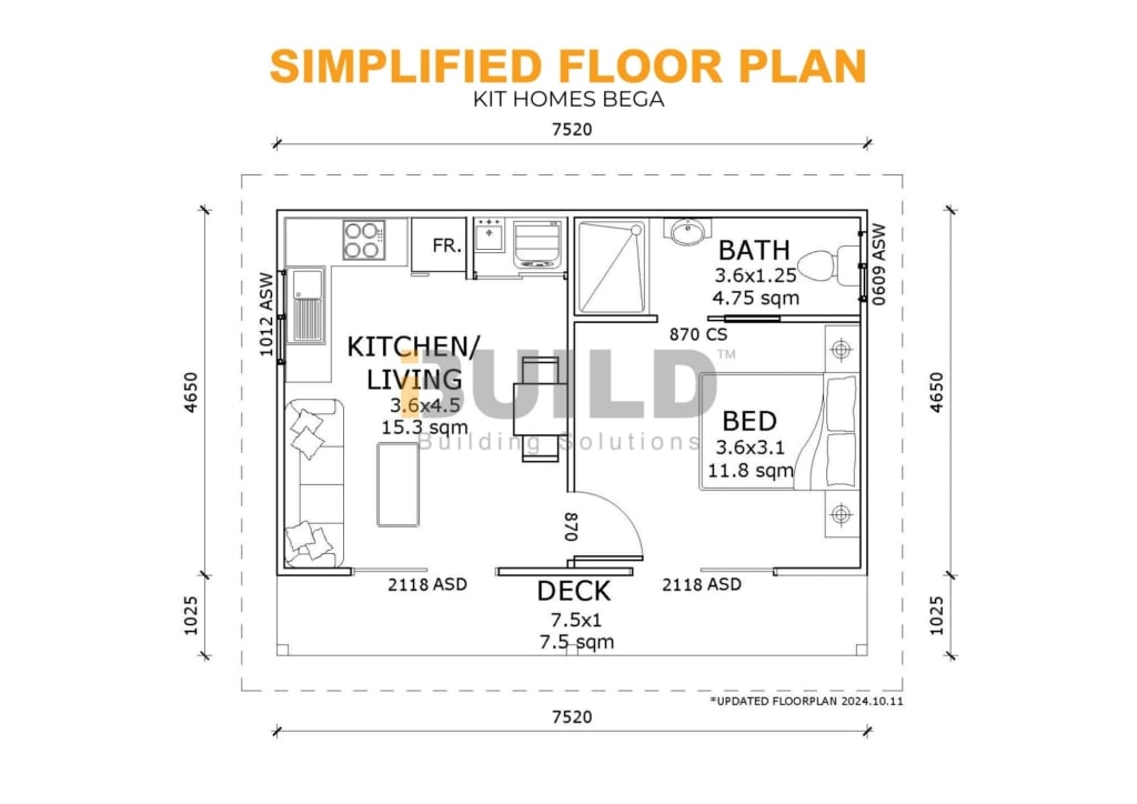 Kit Homes Bega SIMPLIFIED FLOOR PLAN