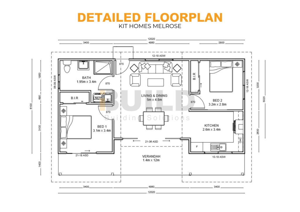 iBuild Kit Homes Melrose LS DETAILED FLOORPLAN
