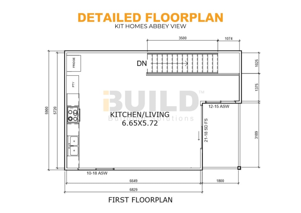 iBuild Kit Homes ABBEY VIEW DETAILED FLOORPLAN FF