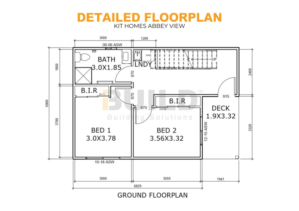 iBuild Kit Homes ABBEY VIEW DETAILED FLOORPLAN GF