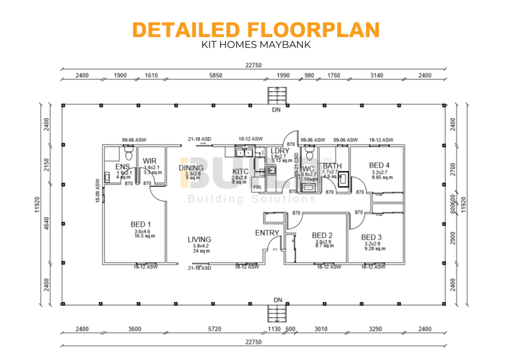 iBuild Kit Homes Maybank LS DETAILED FLOORPLAN