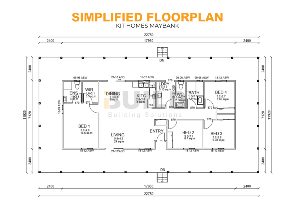 iBuild Kit Homes Maybank LS SIMPLIFIED FLOORPLAN