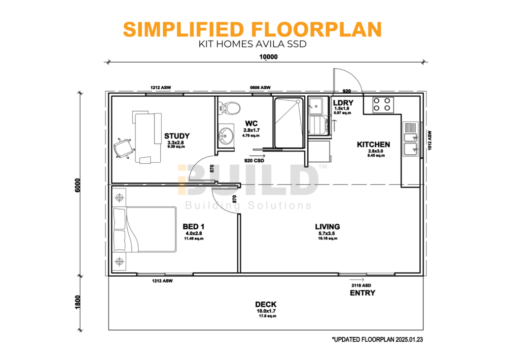 iBuild Kit Homes AVILA SSD SIMPLIFIED FLOORPLAN