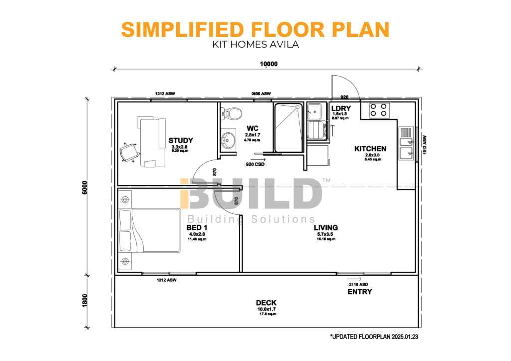 iBuild Kit Homes Avila SIMPLIFIED GF FLOORPLAN