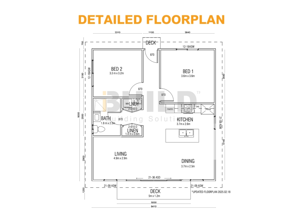 iBuild Kit Homes CASA BIANCA DETAILED FLOORPLAN