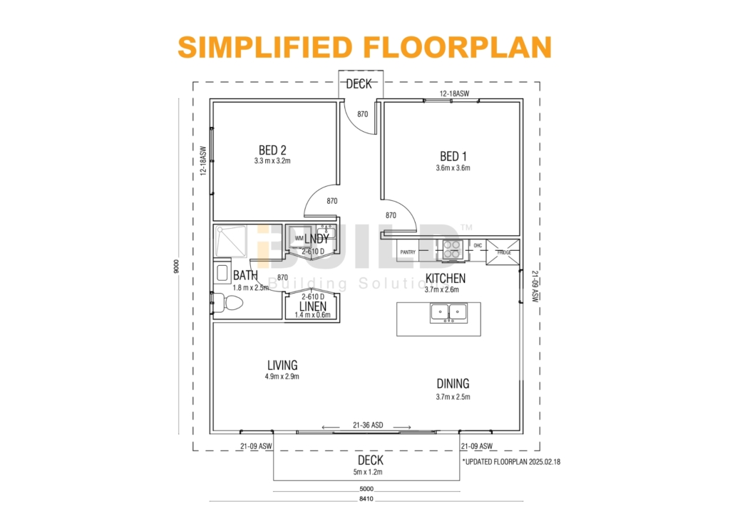 iBuild Kit Homes CASA BIANCA SIMPLIFIED FLOORPLAN