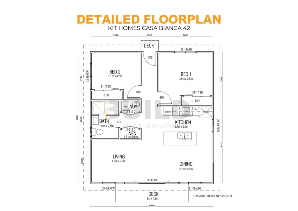 iBuild Kit Homes Casa Bianca 42 DETAILED FLOORPLAN