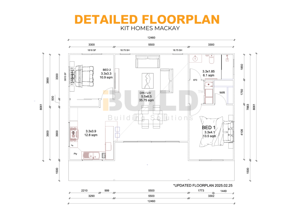iBuild Kit Homes Mackay DETAILED FLOORPLAN