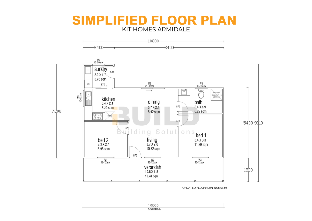 Kit Homes Armidale SIMPLIFIED FLOORPLAN