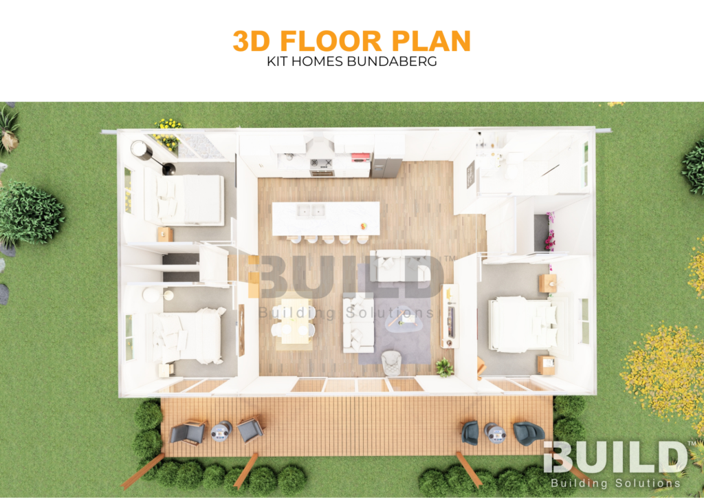 iBuild Kit Homes BUNDABERG 3D FLOOR PLAN